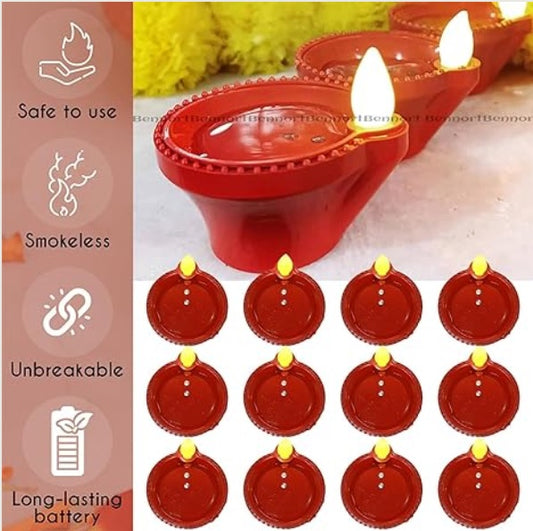 Diwali Use LED Light Water Sensor Diyas, Ambient Lights,  (Pack of 6/12/18/24)